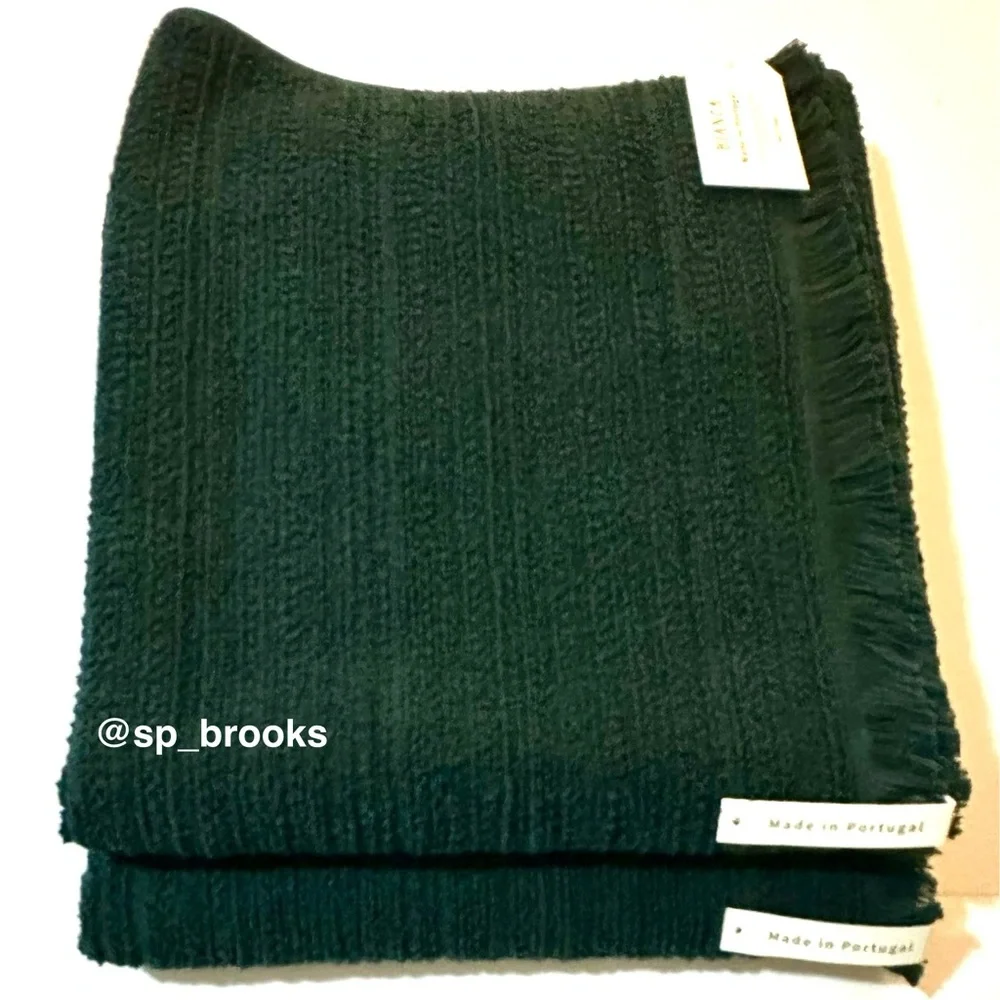 🎁6PC BIANCA Bath Towel Set - Emerald Green Cotton Boucle Textured Pattern